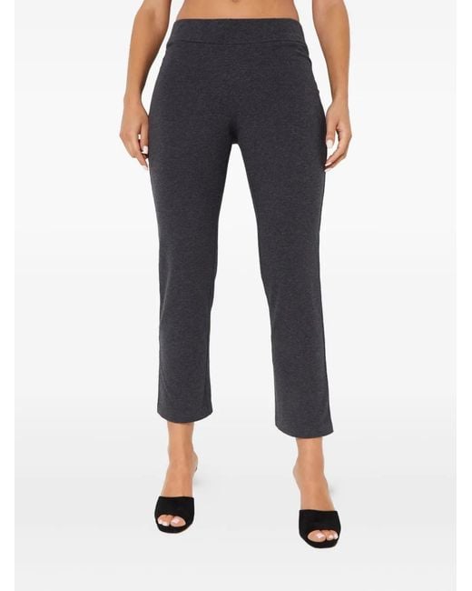 Norma Kamali Blue Flat-Front Cropped Trousers