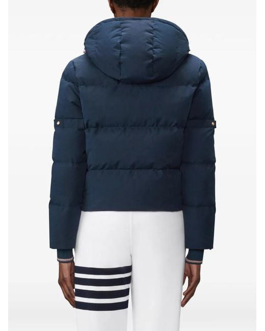 Thom Browne Blue Waxed-Tech Down Jacket