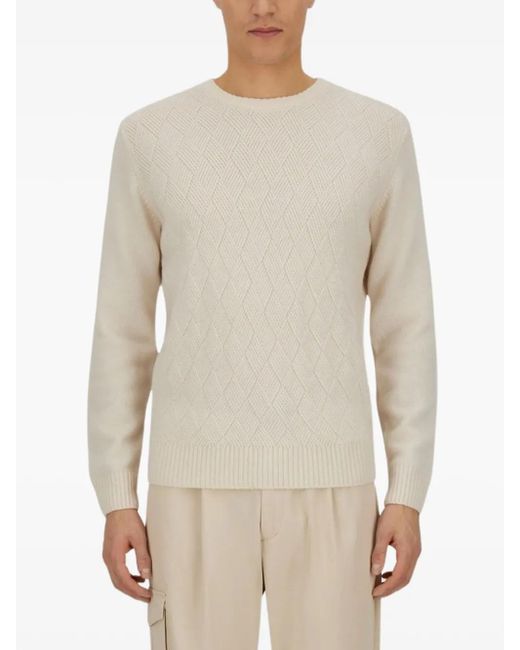 Jersey con motivo a rombos Herno de hombre de color Natural
