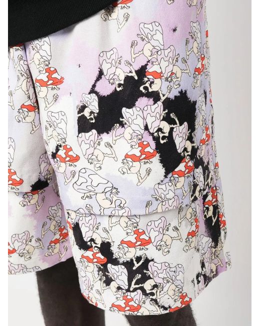 Garbage TV Purple Graphic-Print Track Shorts for men