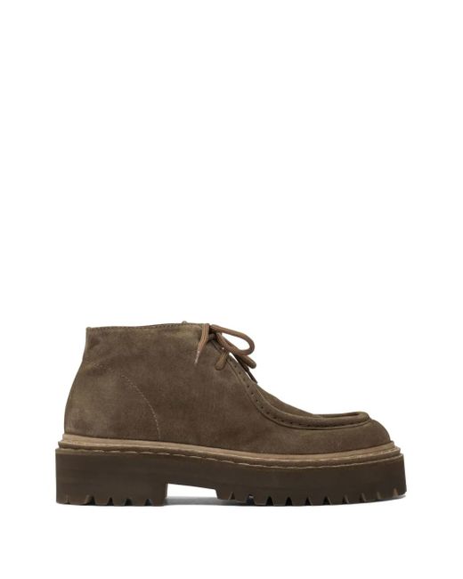 Officine Creative Brown Blossom 002 Lace-Up Suede Boots