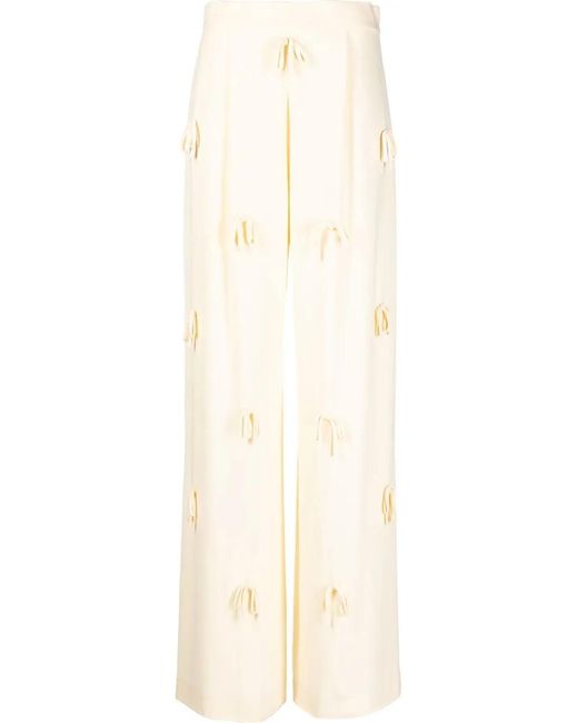 Viktor & Rolf Natural Bed Of Bows Wide Trousers