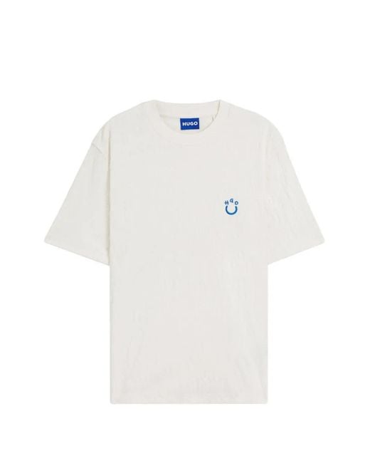 Boss White Nagutee Towelling T-Shirt for men