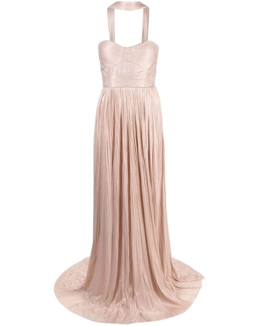 Maria Lucia Hohan Pink Theia Pleated Silk Gown