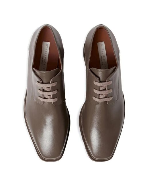 Stella McCartney Brown Elyse Logo-Detail Derby Shoes