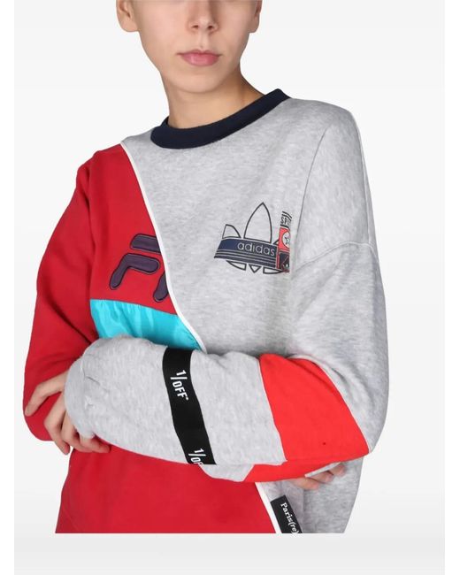 1/OFF Red Colourblock Logo Sweatshirt