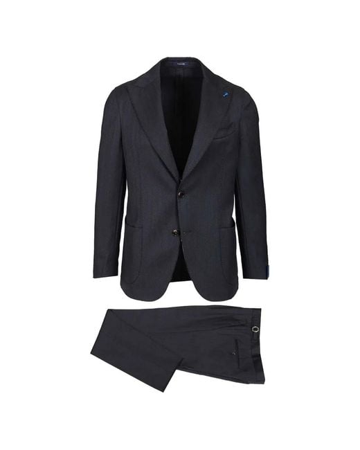 Guarinucci Blue Peak-Lapel Single-Breasted Suit for men
