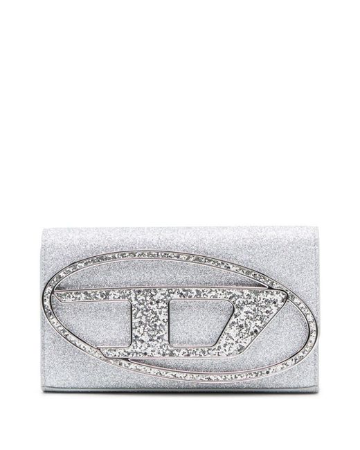 DIESEL Gray 1DR Portemonnaie mit Glitter