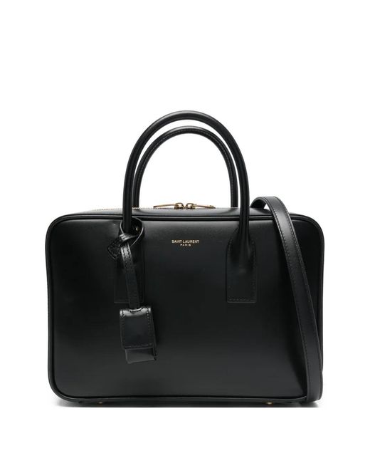 Saint Laurent Black Leather Tote Bag