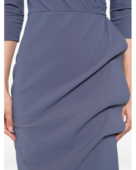 La Petite Robe Di Chiara Boni Blue Florien Wrap-Ruffle Midi Dress