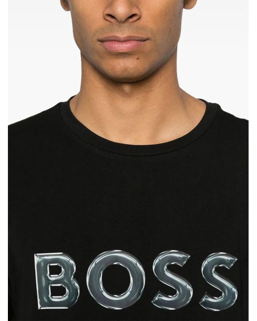 メンズ Boss ロゴ Tシャツ Black