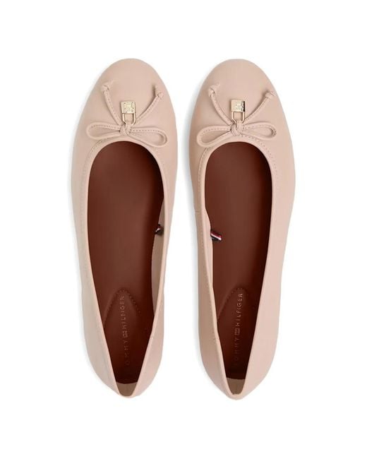 Tommy Hilfiger Pink Bow-Detail Ballet Flats