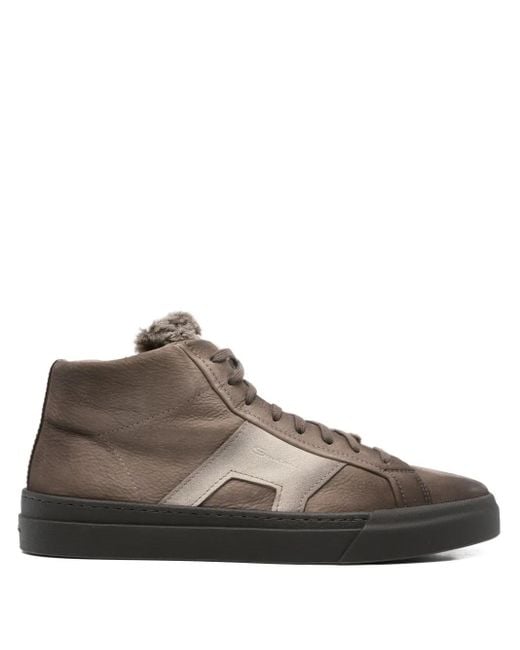 メンズ Santoni レザースニーカー Brown