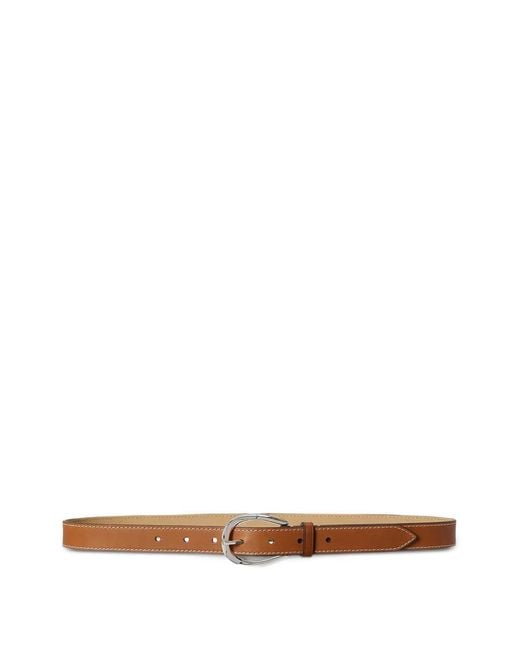 Polo Ralph Lauren White Stirrup Leather Belt