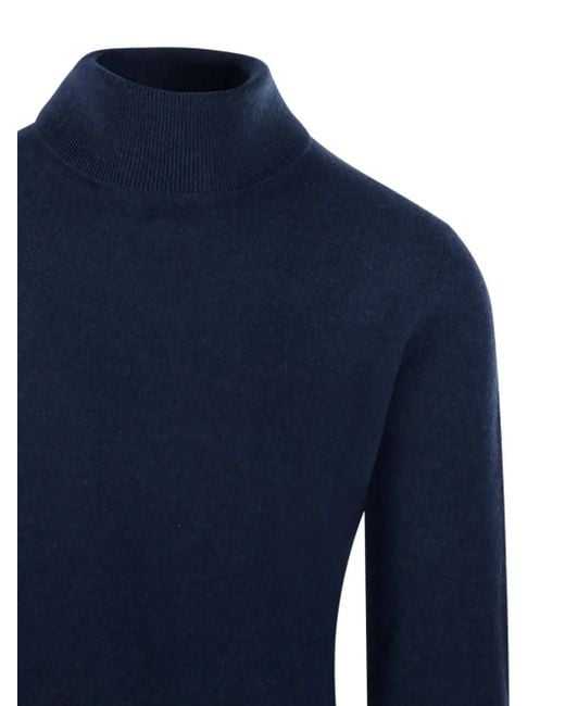 Altea Blue Turtleneck Cashmere Sweater for men