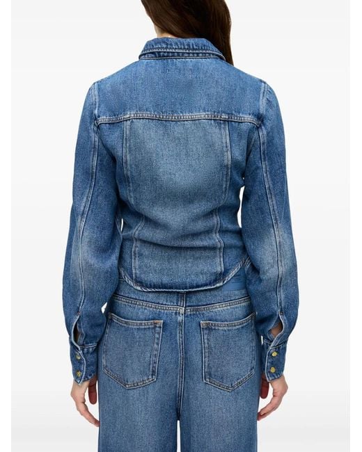 Ganni Blue Denim Corsage Shirt