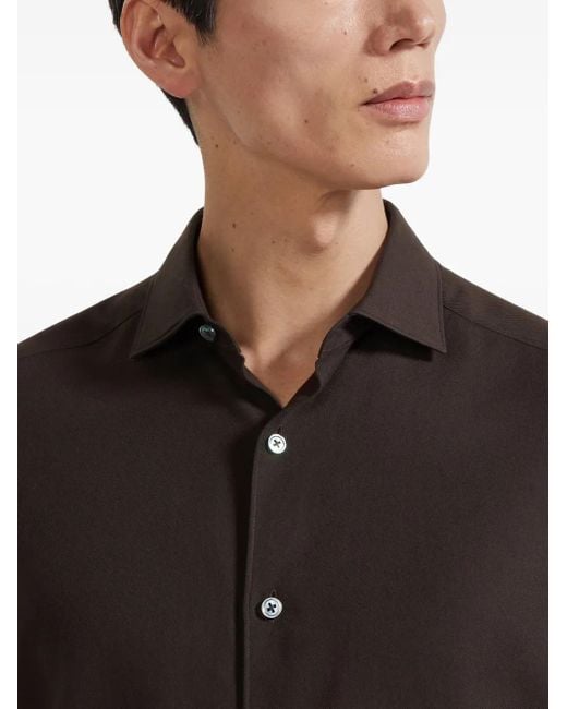 Camisa Cashco con botones Zegna de hombre de color Black