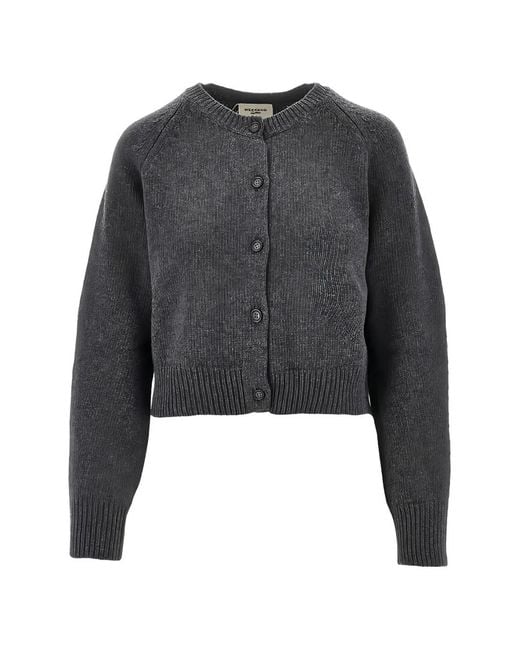 Weekend by Maxmara Black Ribbed-Trim Raglan-Sleeve Cardigan