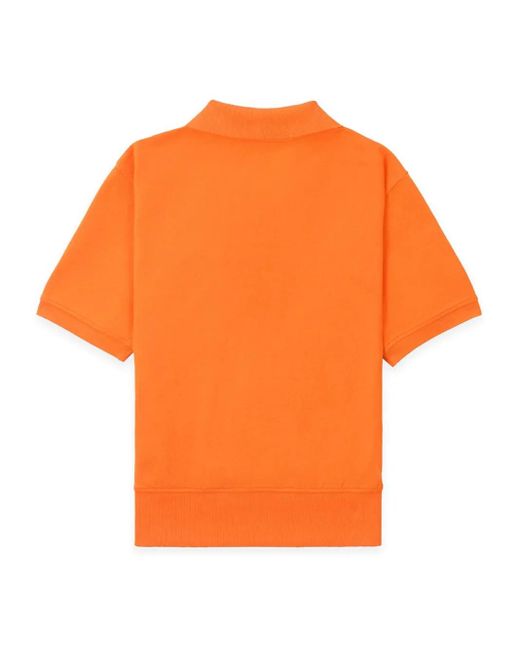 Sporty & Rich Orange Polo En Coton À Logo Brodé