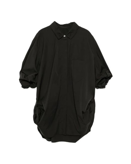 JNBY Black Asymmetric Gathered Shirt