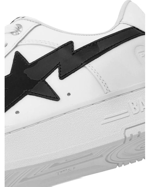 A Bathing Ape White Logo-Patch Sneakers for men