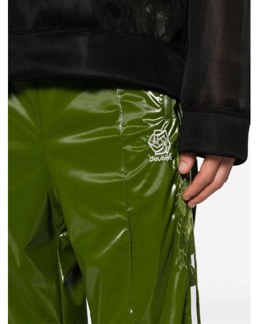 Pantalones de chándal Laminate Track bordados Doublet de hombre de color Green