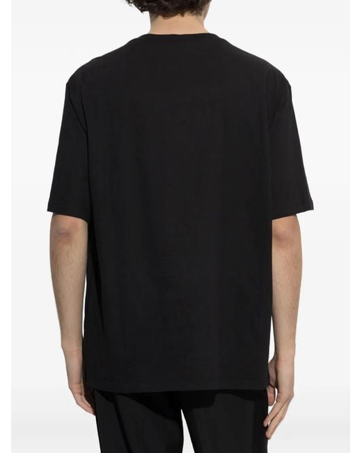 Balmain Black Crystal-Embellished Logo T-Shirt for men