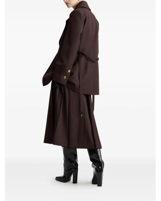 Patou Brown Single-Breasted Belted Jacket