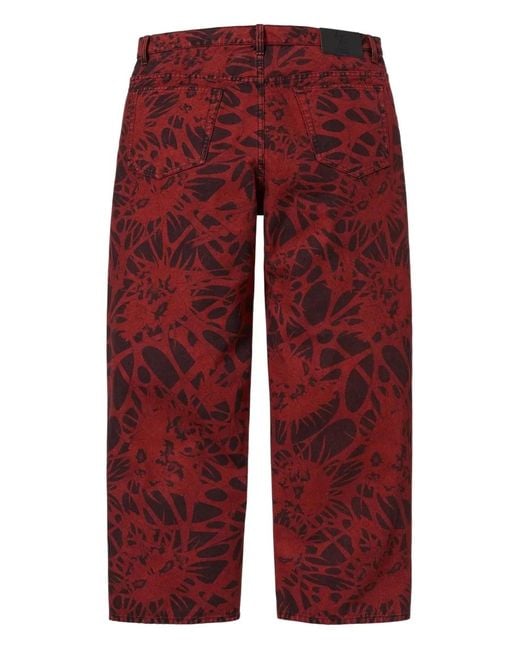 Supreme Red Five-Pocket Jeans for men