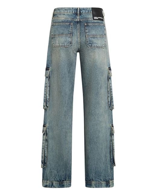 Karl Lagerfeld Blue Relaxed Cargo Jeans