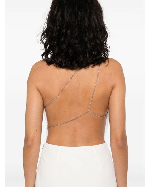 Robe en crêpe asymétrique à une épaule Calvin Klein en coloris White