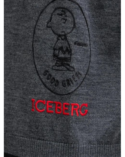 Iceberg Gray Long-Sleeves Sweater for men