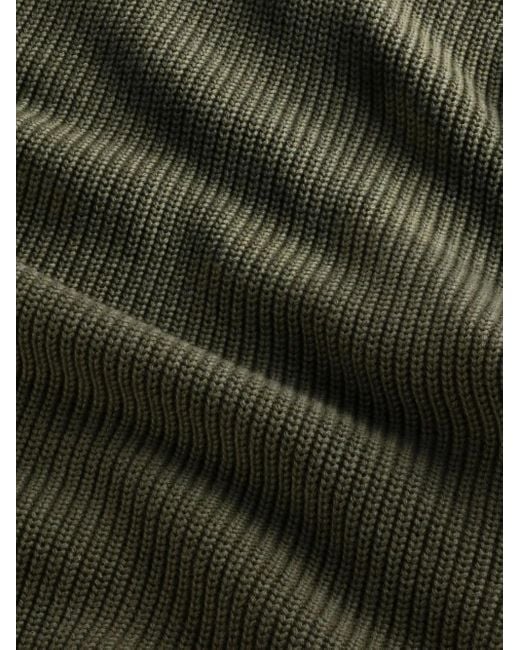NN07 Green Raglan-Sleeve Ribbed Sweater for men