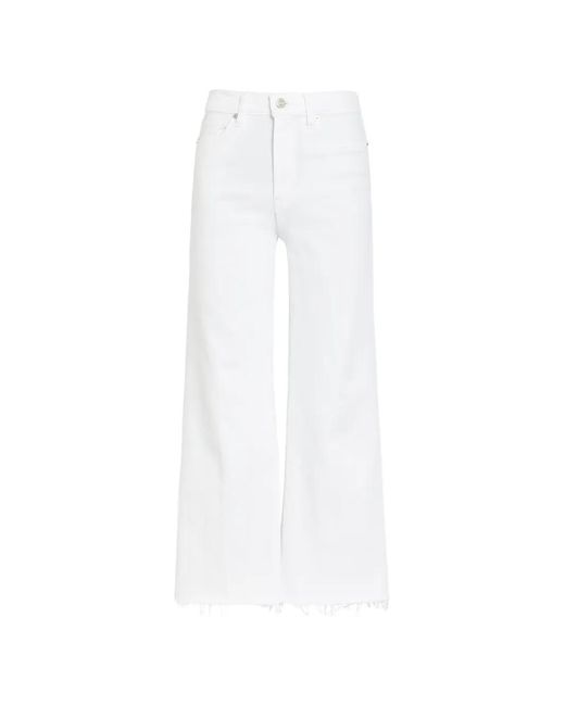 FRAME White Le Slim Palazzo Raw-Edge Frayed Wide-Legjeans