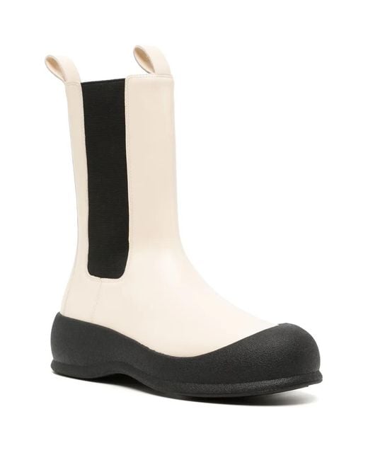 Bally White Flat Leather Boots