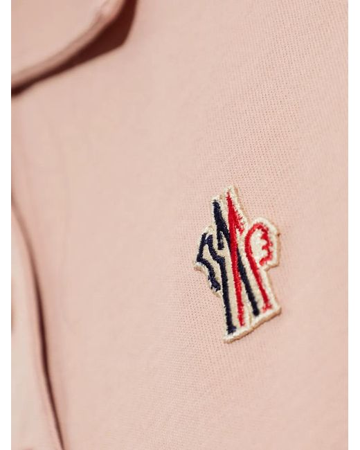Polo En Coton À Patch Logo Moncler en coloris Pink