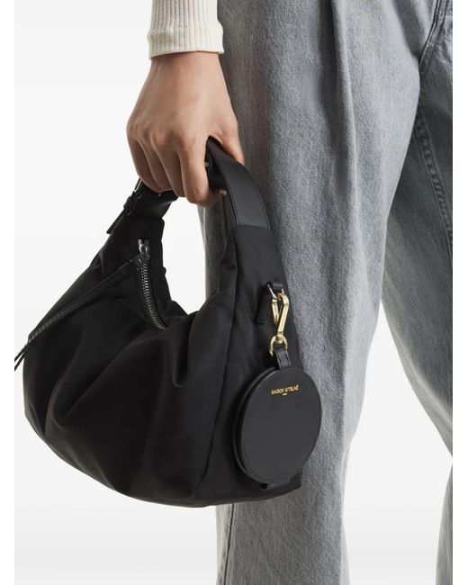 Maison Kitsuné Black Porte-Clés En Cuir À Design Circulaire for men