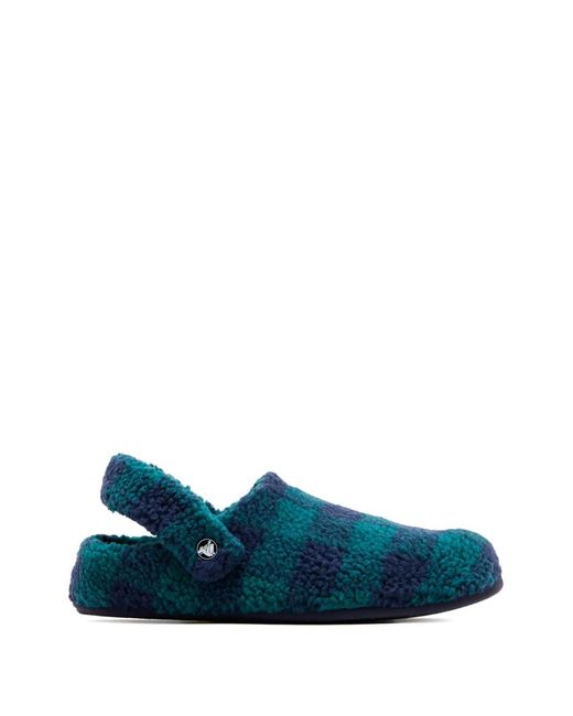 CROCSTM Blue Checked Slippers