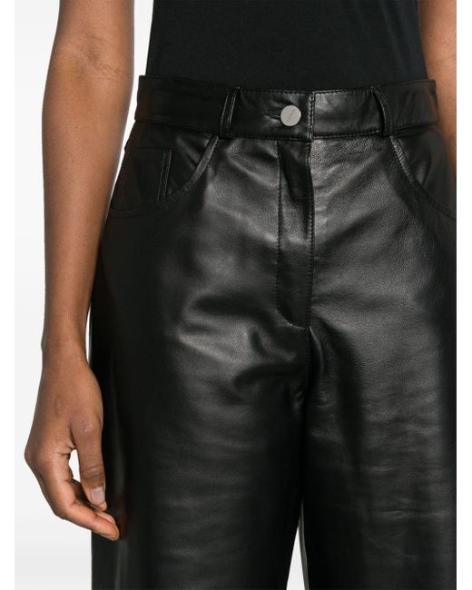 Arma Black Catania Leather Trousers