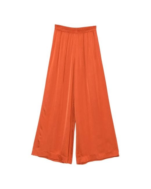 ViCOLO Orange Elasticated-Waistband Wide-Leg Palazzo Pants