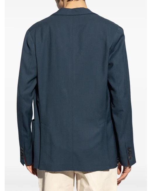 Paul Smith Blue Single-Breasted Wool Blazer for men