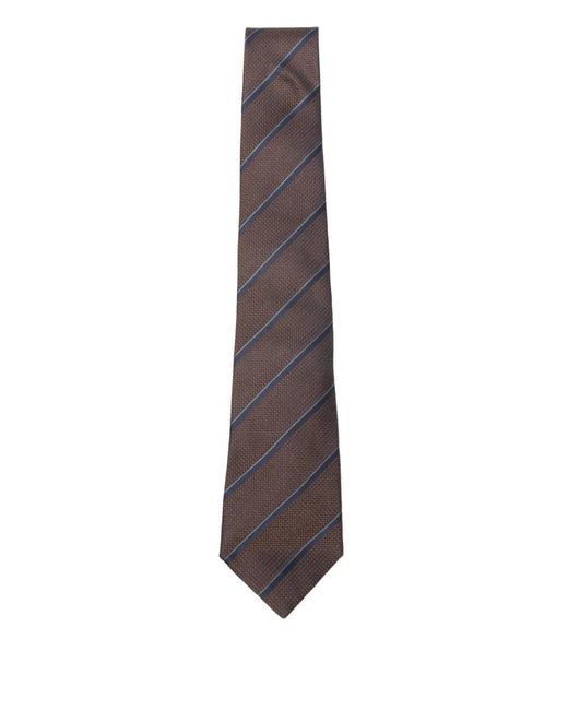 Canali White Striped Silk Tie for men