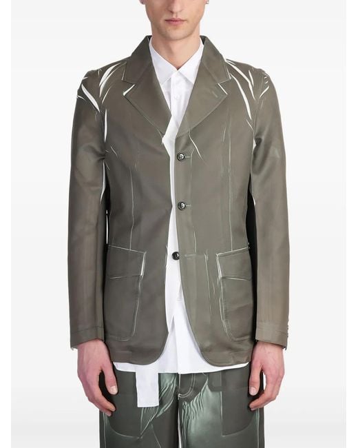 Comme des Garçons Gray Contrasting-Detailed Blazer for men