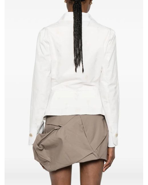 Vivienne Westwood White Veste Boutonnée À Fleurs Brodées