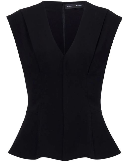 Proenza Schouler Black Janet Blouse