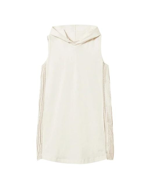 Twinset White Mini Pleated-Detail Dress