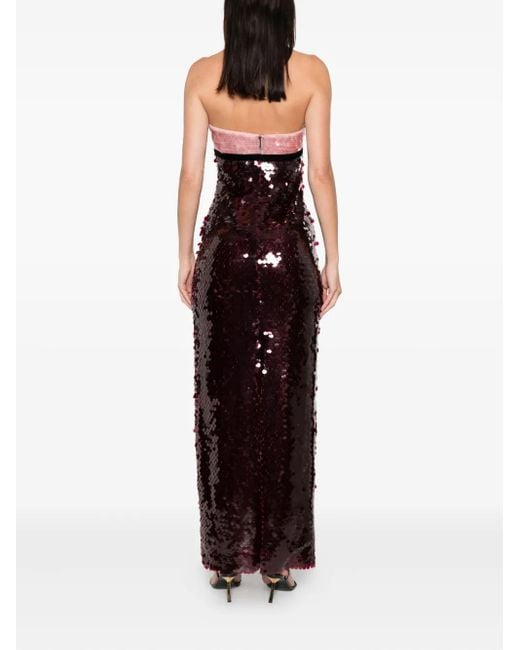 retroféte Lirael Maxi-Jurk Met Pailletten in het Purple