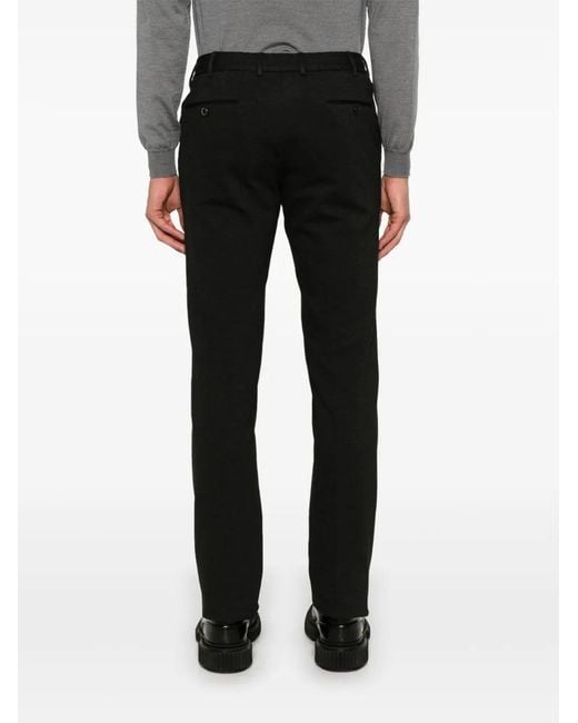 PT Torino Black Straight-Leg Trousers for men