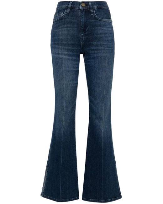 FRAME Blue Le Easy High-Rise Flared Jeans