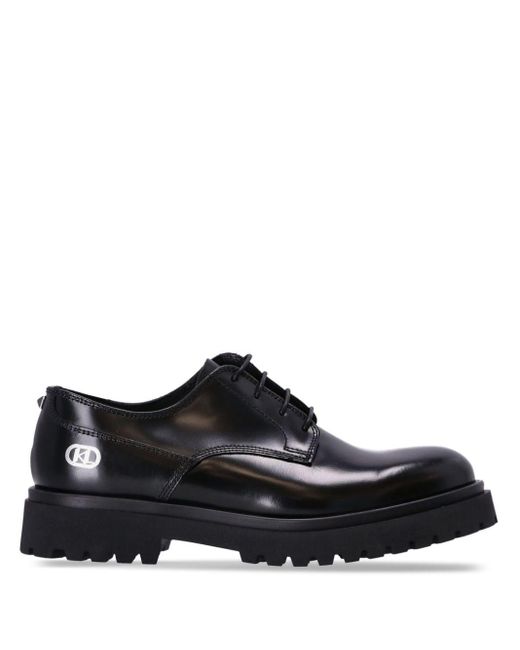 Karl Lagerfeld Polished Leather Derby Shoes in Black for Men Lyst